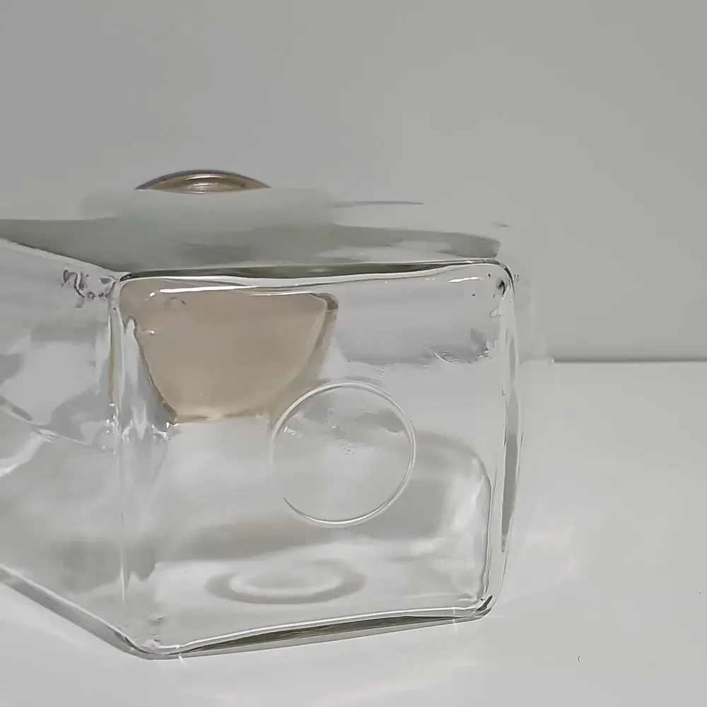 County Goose Hexagonal Clear Glass Storage Jar Wooden Lid Canister
